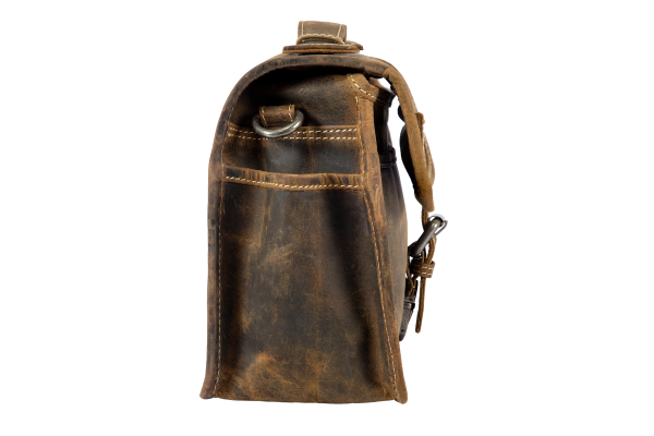 Alpenleder Leder Fototasche "Presse" Old Havanna